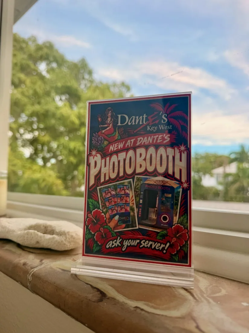 Dante’s — Photo Booth Table Tent