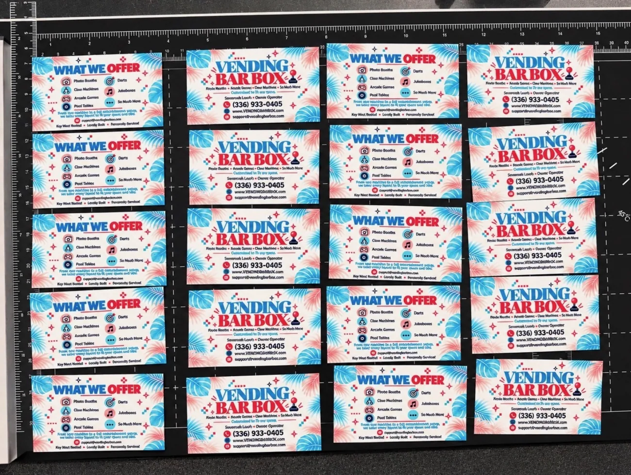 Vending Bar Box — Business Cards
